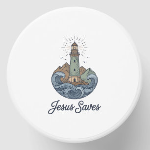 Jesus Saves Vintage Lighthouse Christian Shirt_1 Mini Candle Favors