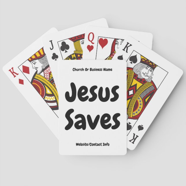Jesus Saves - We Just Help You Find Him Poker Cards (Back)