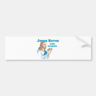 JESUS SAVES WITH COUPONS BUMPER STICKER