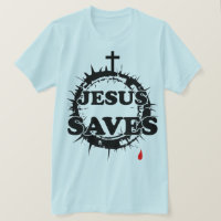 Jesus Saves with Cross and Crown of Thorns