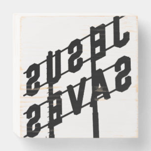 JESUS SAVES Wood Box Graphic Art