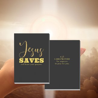 Jesus Saves Yellow Gold Glitter