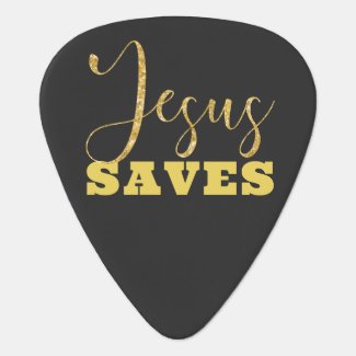 Jesus Saves Yellow Gold Glitter