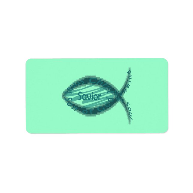 Jesus Savior Christian Fish Symbol Label (Front)