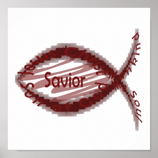 Jesus Savior Fish Symbol Poster (Front)