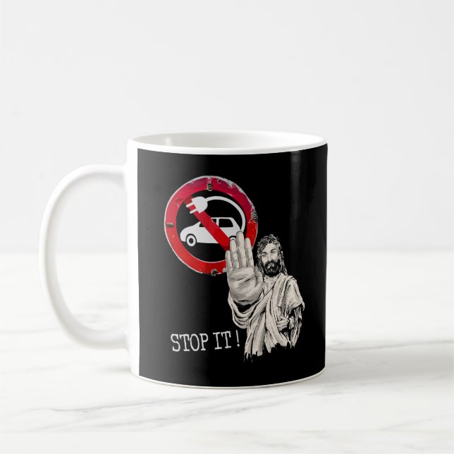 Jesus says no to Electric Cars Coffee Mug (Left)
