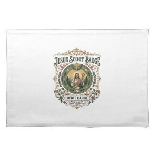 Jesus Scout Badge Merit Badge Jesus Scout Badge Me Cloth Placemat