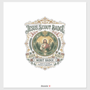 Jesus Scout Badge Merit Badge Jesus Scout Badge Me Sticker