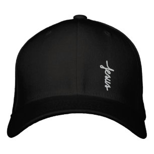 Jesus Script Cross Christian Embroidered Baseball Cap
