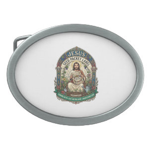 Jesus Seed Packet Label Jesus Seed Packet Christia Belt Buckle