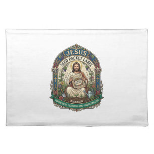 Jesus Seed Packet Label Jesus Seed Packet Christia Cloth Placemat