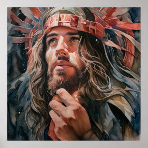 Jesus Seeking Direction From The Father Poster