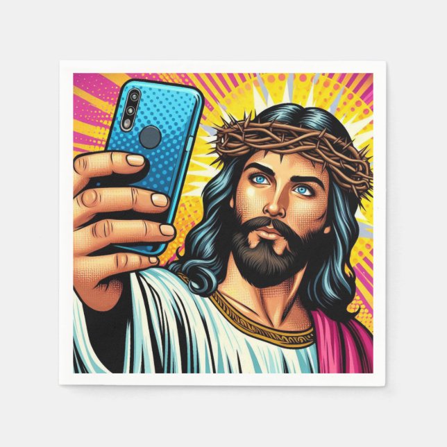 Jesus selfie napkins! napkins (Front)