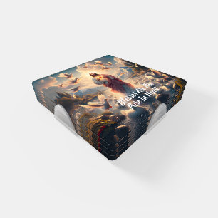 Jesus Serene Heaven of Ducks Coaster Set