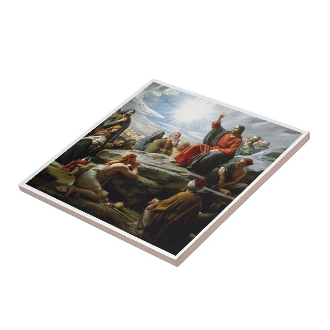 Jesus, Sermon on the Mount, Ceramic Tile (Side)