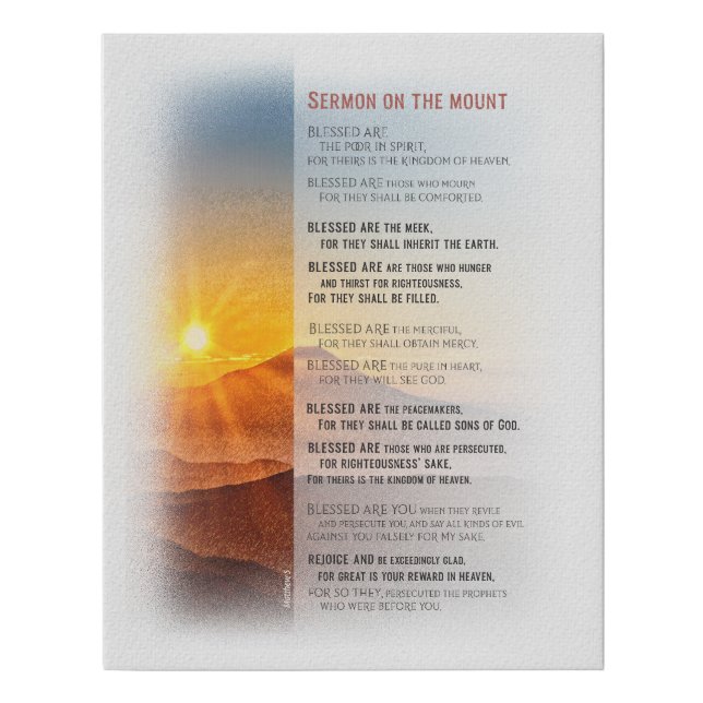 Jesus' Sermon on the Mount - Matthew 5 Faux Canvas Print (Front)