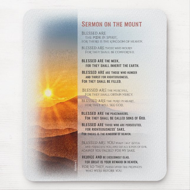 Jesus' Sermon on the Mount - Matthew 5 Mouse Pad (Front)