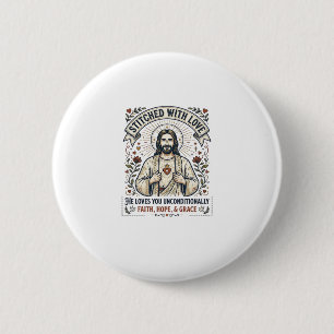 Jesus Sewing Quilting Shirt Christian Graphic_1 Button