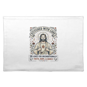 Jesus Sewing Quilting Shirt Christian Graphic_1 Cloth Placemat