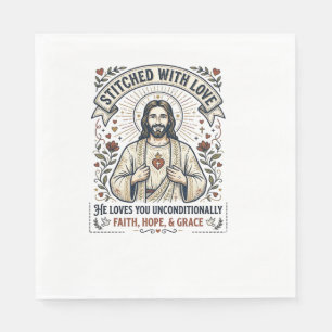 Jesus Sewing Quilting Shirt Christian Graphic_1 Napkins
