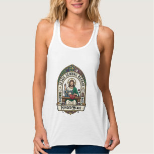Jesus Sewing Repair Mended Heart Jesus Sewing Repa Tank Top