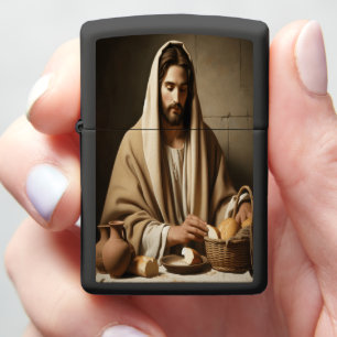 Jesus Sharing Bread in Holy Unity Zippo Lighter