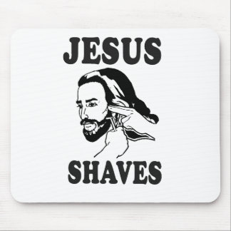 JESUS SHAVES MOUSE PAD
