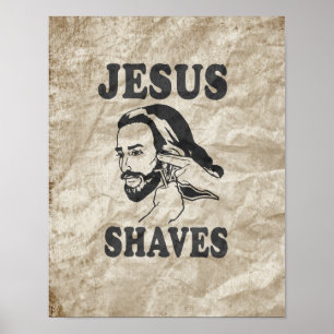 JESUS SHAVES POSTER