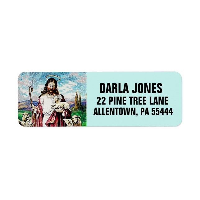 JESUS SHEPHARD CHRISTIAN RETURN ADDRESS LABELS (Front)