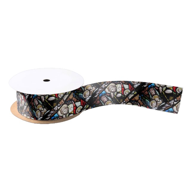 Jesus Shepherd Stained Glass Satin Ribbon (Spool)
