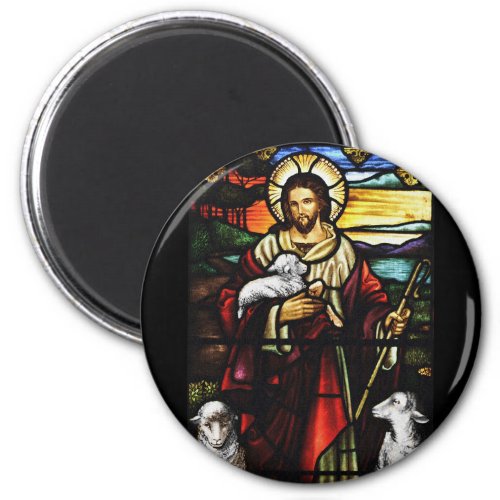 Jesus Shepherd with His Sheep Magnet