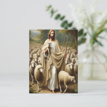 Jesus Shepherding Lambs in Serenity