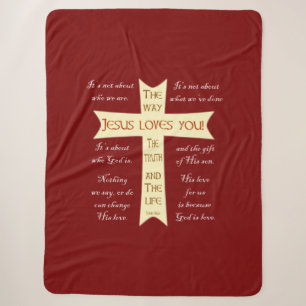 Jesus Sherpa Blanket - Red