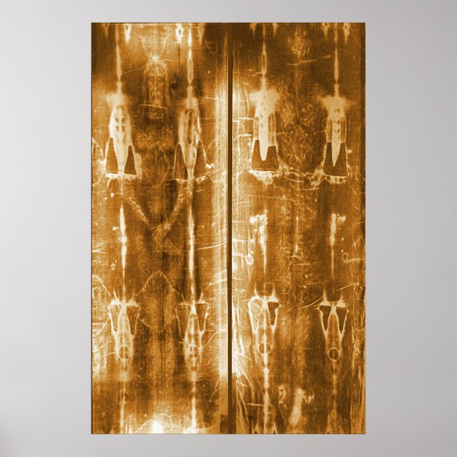 Jesus Shroud of Turin Negative Image Front & Back Poster (Front)