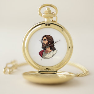 Jesus Side Profile Vintage Engraving Tee 2 Pocket Watch