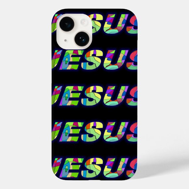 Jesus Sign In Multi Colors  Case-Mate iPhone Case (Back)