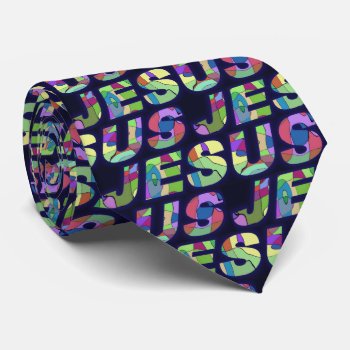 Jesus Sign In Multi Colors Tie by justcrosses at Zazzle