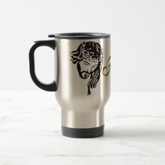 Jesus Silhouette With Gold Stainless Steel Mug