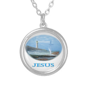 Jesus  silver plated necklace