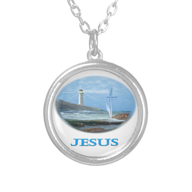 Jesus  silver plated necklace (Front)