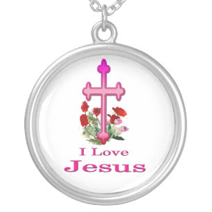 Jesus  silver plated necklace