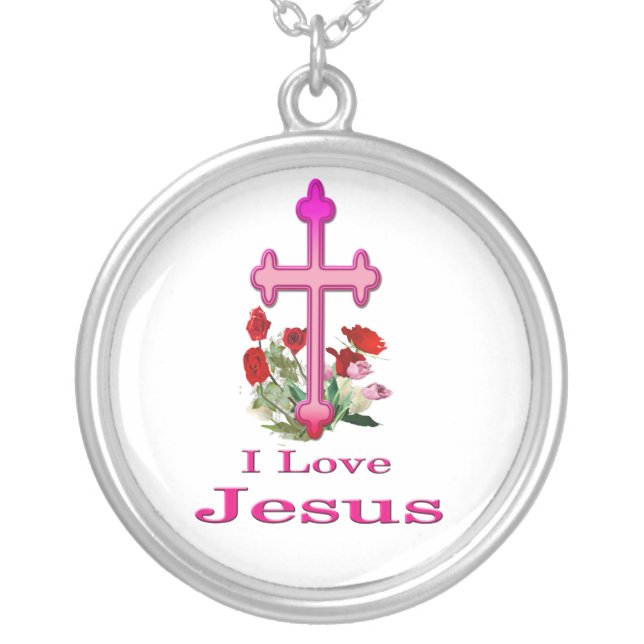 Jesus  silver plated necklace (Front)