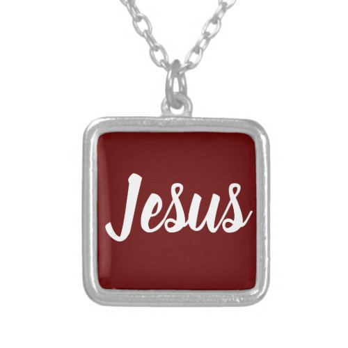 JESUS SILVER PLATED NECKLACE