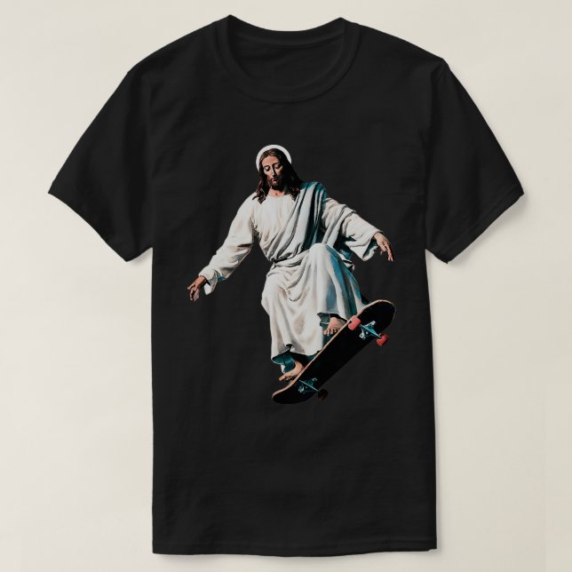 Jesus Skate Jesus Skateboard Jesus Skateboarding   T-Shirt (Design Front)