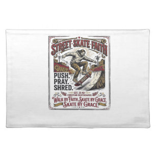 Jesus Skate Longboard Shirt Christian Cloth Placemat