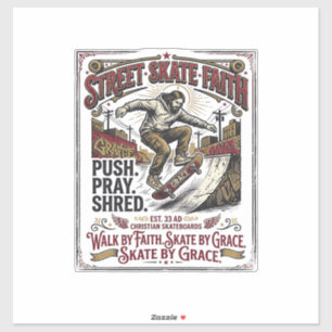 Jesus Skate Longboard Shirt Christian Sticker