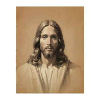 Jesus sketch 6 wood wall art