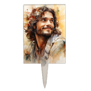 Jesus Smiling Cake Topper