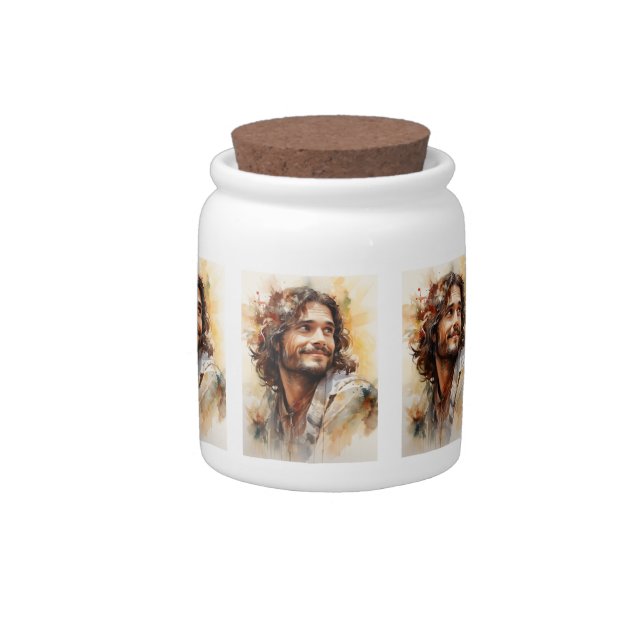 Jesus Smiling Candy Jar (Right)