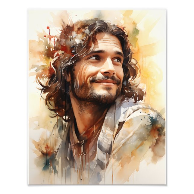 Jesus Smiling Photo Print (Front)